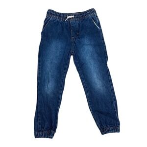 Tony Hawk Denim Joggers Kids M (5/6) Blue Elastic Waist Pull On Pockets‎